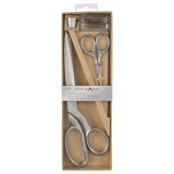 Scissors Gift Set Dressmaking (21.5cm) and Embroidery (9.5cm), Thimble & Pins: Silver