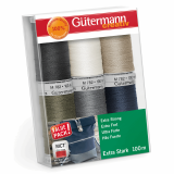 Gutermann Extra Strong Box Set 6 Reels x 100m - Assorted