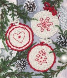 Circle Christmas Decorations Red Crochet Kit