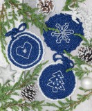 Circle Christmas Decorations Blue Crochet Kit