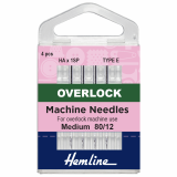 Hemline Overlock/Serger Machine Needles Type E - Size 80/12