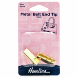 Hemline Metal Belt-End Tips 30mm Gold 2 Pieces