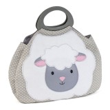 Knitting Bag Novelty Sheep Appliqué - Grey Spot