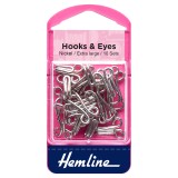Hemline Hooks and Eyes Nickel - Size 9