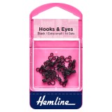 Hemline Hook and Eyes Black - Size 0