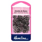 Hemline Hooks and Eyes Black - Size 9