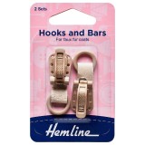 Hemline Hook and Bar Fastener Beige - 2 Pieces