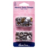 Hemline Heavy Duty Snaps Refill Pk Nickel/Silver - 15mm