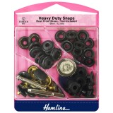 Hemline Heavy Duty Snaps Oxy Black - 15mm