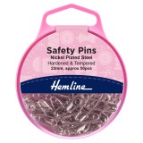 Hemline Safety Pins 23mm - Nickel - 50pcs