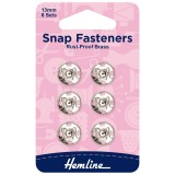 Hemline Snap Fasteners Sew-on Nickel 13mm Pack of of 6