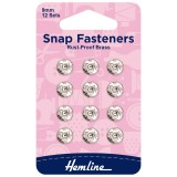 Hemline Snap Fasteners Sew-on Nickel 9mm Pack of of 12