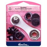 Hemline Eyelets Starter Kit Black - 14mm (G)