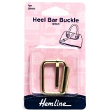 Hemline Heel Bar Buckle 30mm Gold