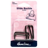 Hemline Slide Buckles 30mm x 16mm Nickel Black 2 Pieces