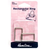 Hemline Rectangular Ring 30mm Nickel 2 Pieces