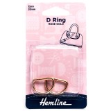 Hemline D Ring 20mm Rose Gold 2 Pieces