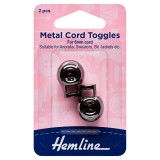 Hemline Adjustable Cord Toggles 6mm Black