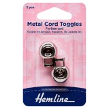 Hemline Adjustable Cord Toggles 6mm White