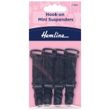 Hemline Hook-on Mini Suspenders White - 2 pairs