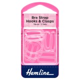 Hemline Bra Hooks & Clasps Clear - 18mm