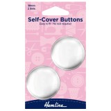 Hemline Self Cover Buttons Metal Top - 38mm