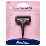 Hemline Swivel Clip Black 32mm