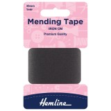 Hemline Iron-On Mending Tape Dark Grey - 100cm x 38mm