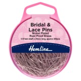 Hemline Pins Bridal and Lace 25mm Nickel 300 Pieces