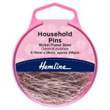 Hemline Pins Household Steel 26mm Nickel 260 Pieces