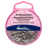 Hemline Pins Household 0.75 x 26mm Nickel Plated Steel 270 Pieces