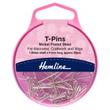 Hemline Pins T-Pins 51mm Nickel 20 Pieces