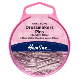 Hemline Pins Dressmaker's Fine 32mm Nickel 230 Pieces