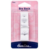 Hemline Bra Back Replacement White - 19mm