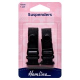 Hemline Suspenders Black - 15 x 170mm