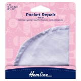Hemline Sew-In Pocket Repair White - 23 x 15cm