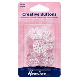 Hemline Creative Buttons 22mm Pack of 12