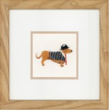 Lanarte Counted Cross Stitch Kit - Dog in Bowler (Linen)