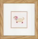 Lanarte Counted Cross Stitch Kit - Dog in Scarf (Linen)