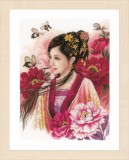 Lanarte Counted Cross Stitch Kit - Asian Lady in Pink (Evenweave)