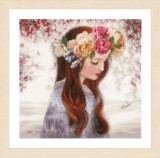 Lanarte Counted Cross Stitch Kit - 'The Day When Flowers' (Linen)