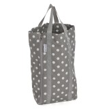 Knitting Bag with Pin Storage: Reversible: Grey Linen Polka Dot