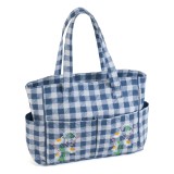 Craft Bag Embroidered - Wild Floral Plaid