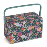 HobbyGift Sewing Box Medium Floral Garden, Teal