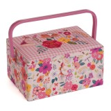 HobbyGift Sewing Box Medium Floral Garden, Pink