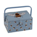 HobbyGift Sewing Box Medium Blue Bees