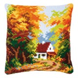 Cross Stitch Kit Cushion Forest House