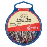 Sew Easy Glass Headed Pins - 44mm