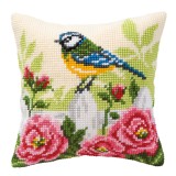 Vervaco Cross Stitch Cushion Kit - Blue Tit