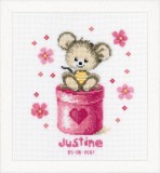 Vervaco Counted Cross Stitch  - Birth Record - Mouse